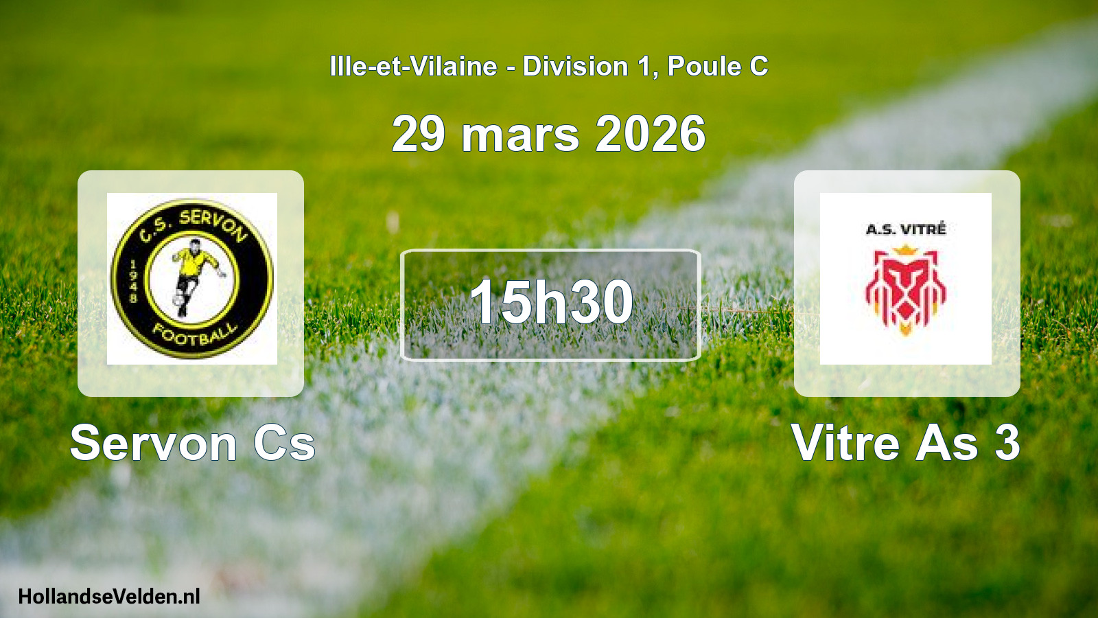 Geplande wedstrijd: Servon Cs - Vitre As 3 (29 maart 2026)