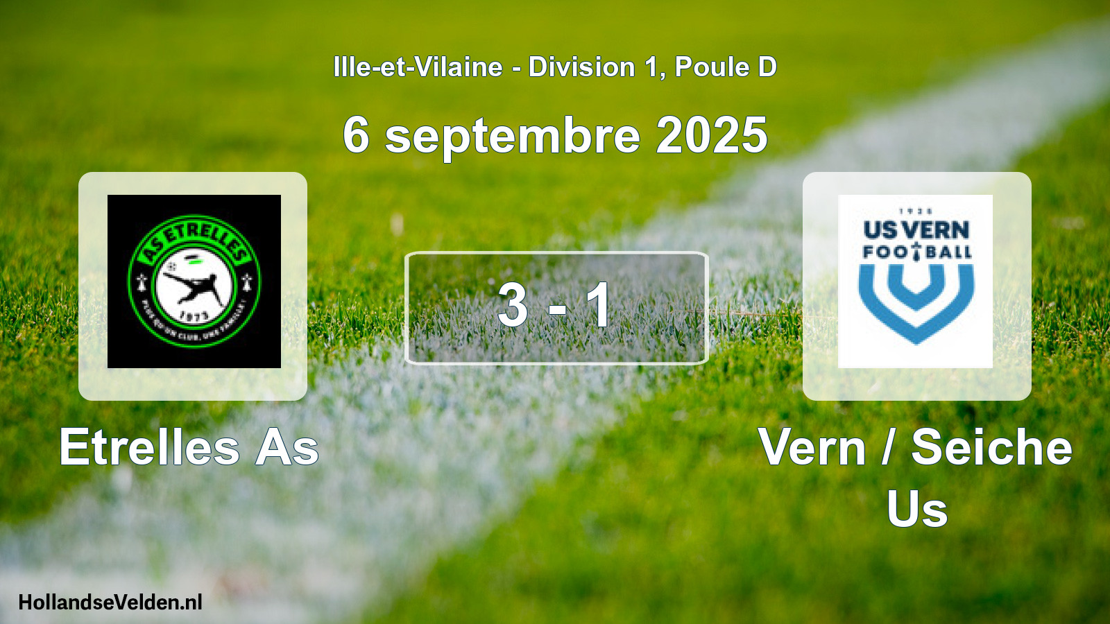Gespeelde wedstrijd: Etrelles As - Vern / Seiche Us 3 - 1 (6 september 2025)