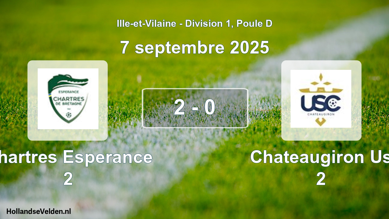 Gespeelde wedstrijd: Chartres Esperance 2 - Chateaugiron Us 2 2 - 0 (7 septembre 2025)