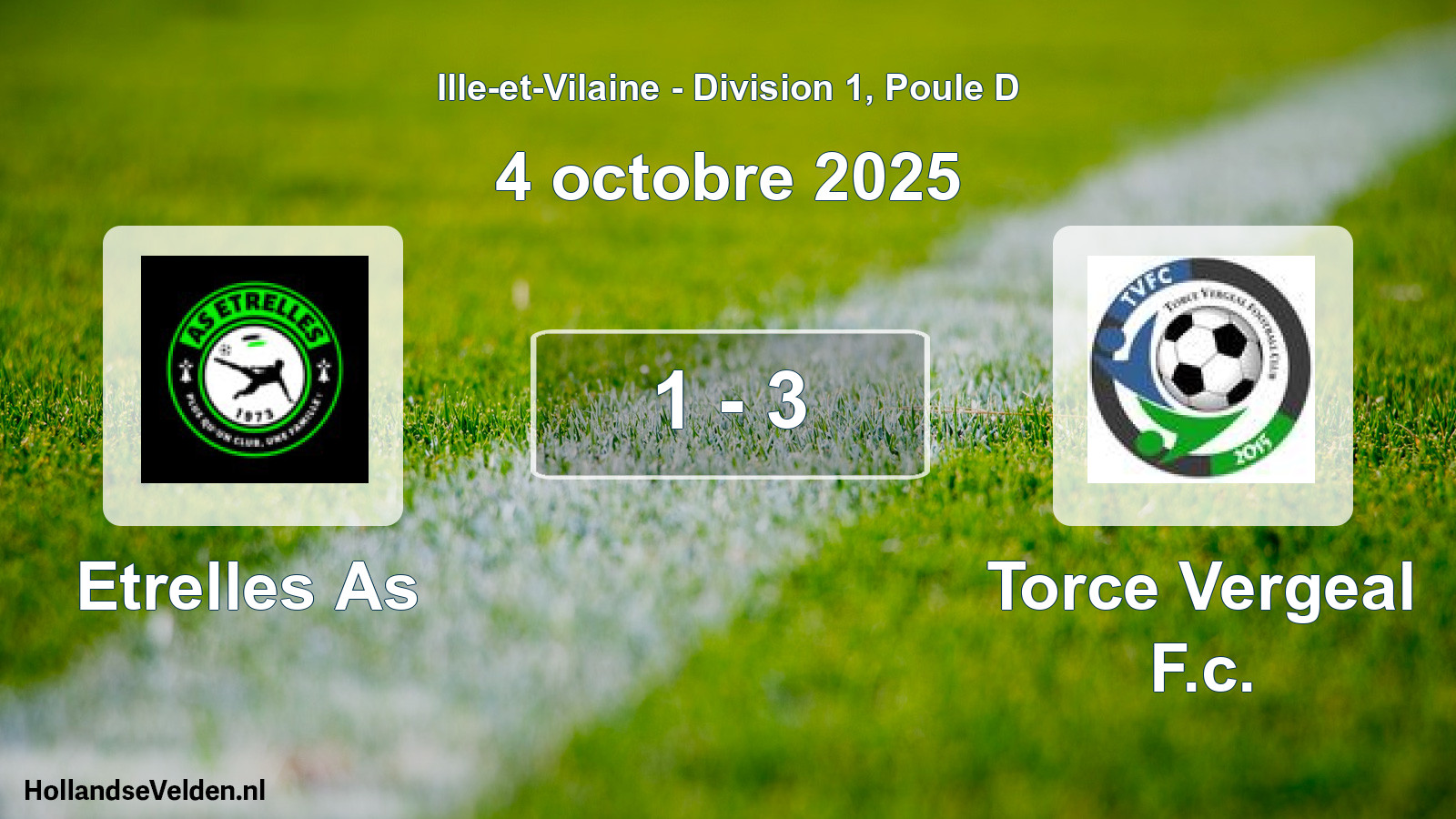 Gespeelde wedstrijd: Etrelles As - Torce Vergeal F.c. 1 - 3 (4 octobre 2025)