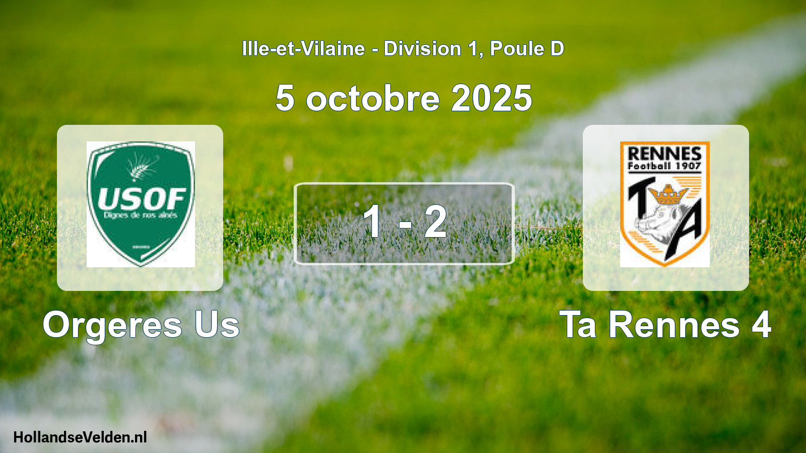 Gespeelde wedstrijd: Orgeres Us - Ta Rennes 4 1 - 2 (5 oktober 2025)
