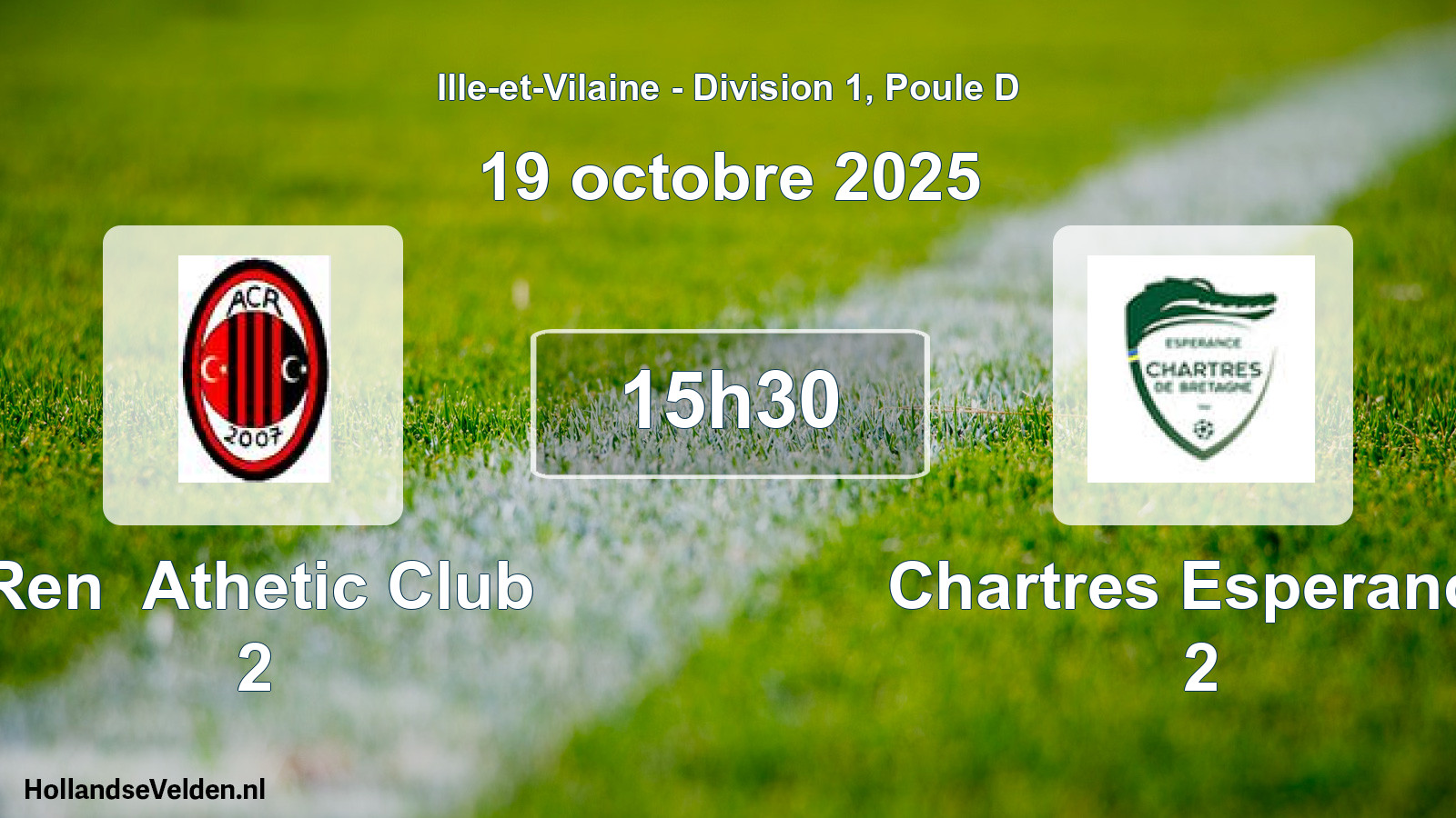 Geplande wedstrijd: Ren Athetic Club 2 - Chartres Esperance 2 (19 octobre 2025)