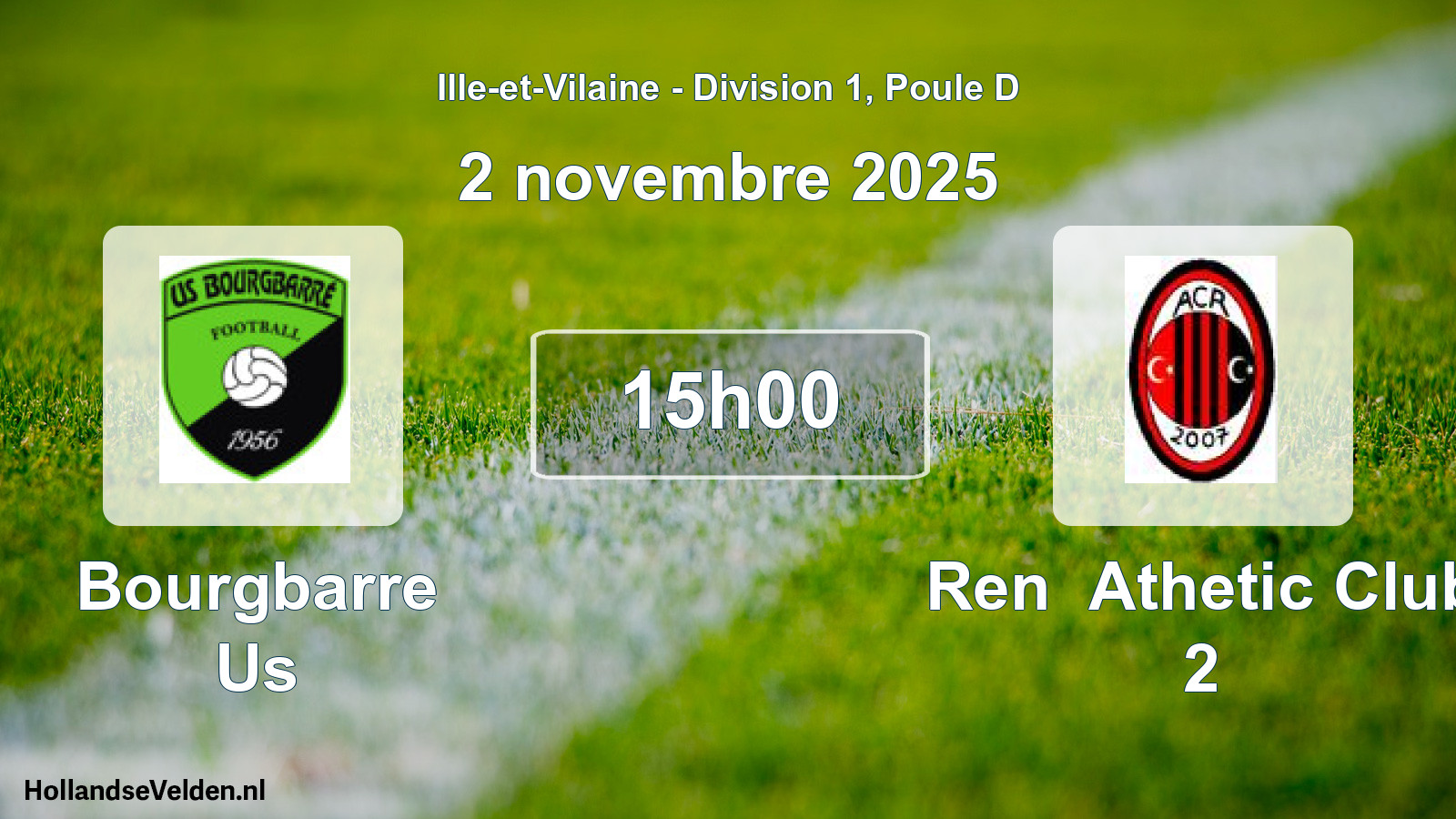 Geplande wedstrijd: Bourgbarre Us - Ren Athetic Club 2 (2 novembre 2025)