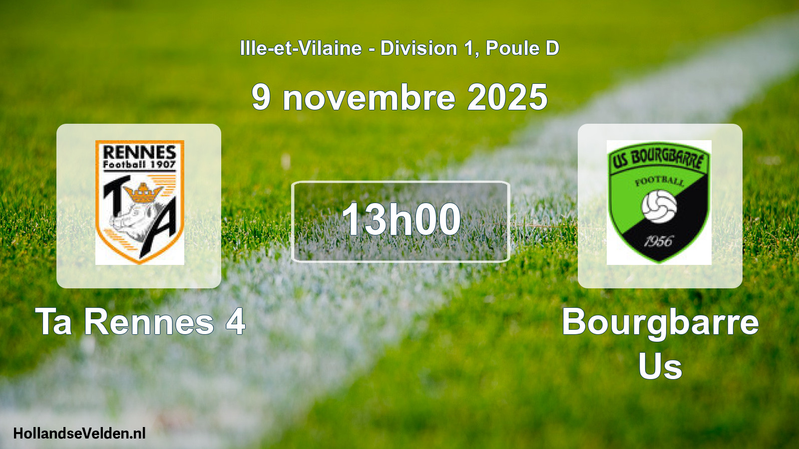 Geplande wedstrijd: Ta Rennes 4 - Bourgbarre Us (9 november 2025)