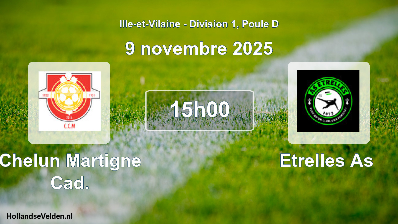 Geplande wedstrijd: Chelun Martigne Cad. - Etrelles As (9 novembre 2025)