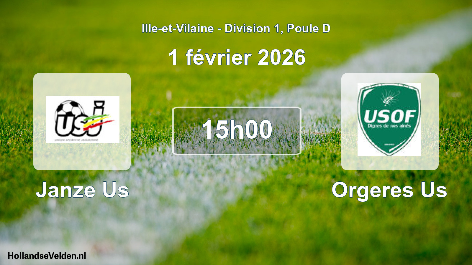 Geplande wedstrijd: Janze Us - Orgeres Us (1 février 2026)