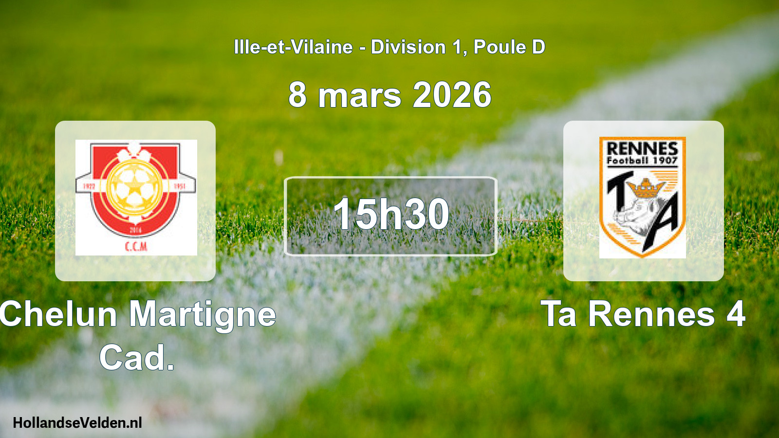 Geplande wedstrijd: Chelun Martigne Cad. - Ta Rennes 4 (8 mars 2026)