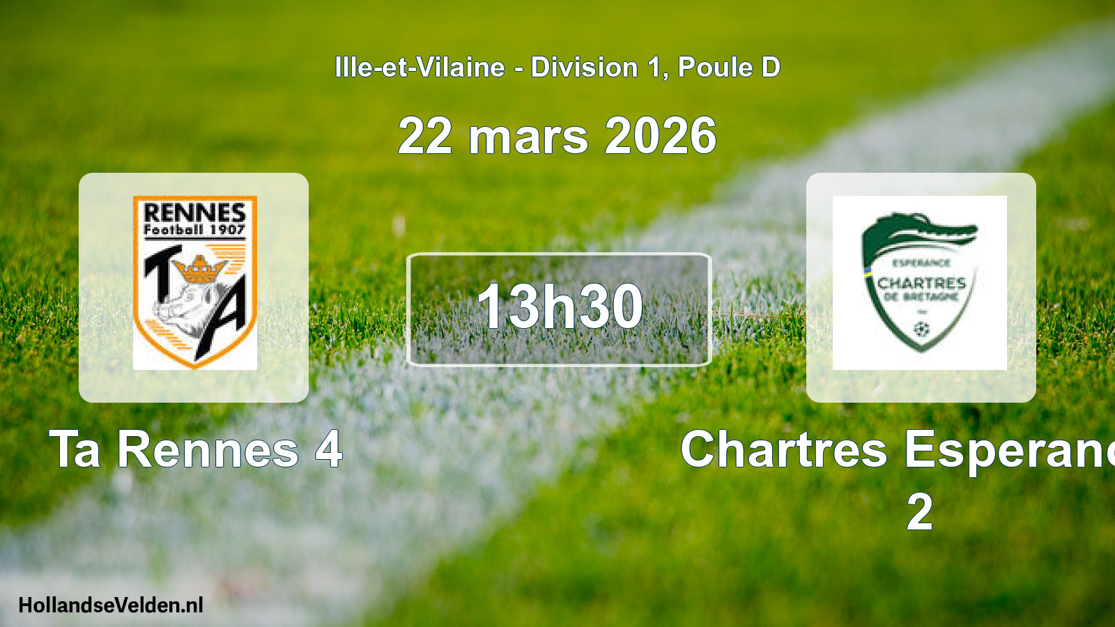 Geplande wedstrijd: Ta Rennes 4 - Chartres Esperance 2 (22 mars 2026)