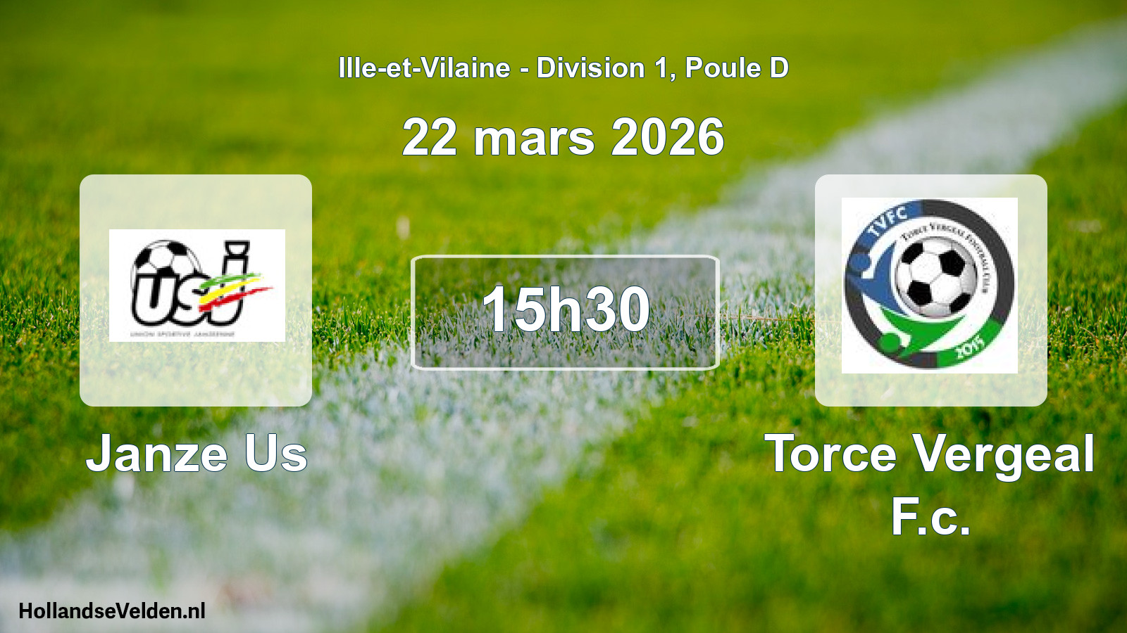 Geplande wedstrijd: Janze Us - Torce Vergeal F.c. (22 mars 2026)
