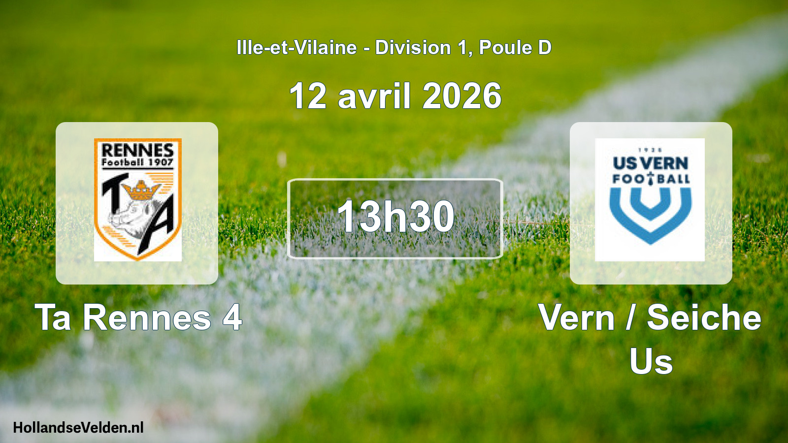 Geplande wedstrijd: Ta Rennes 4 - Vern / Seiche Us (12 avril 2026)