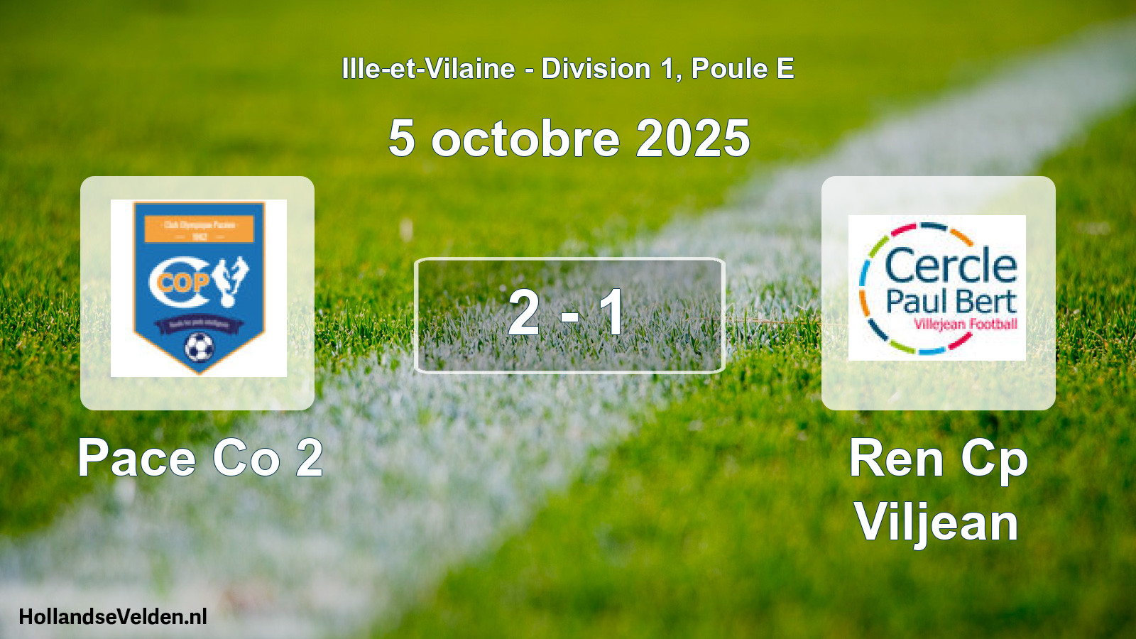 Total number of matches played: Pace Co 2 - Ren Cp Viljean 2 - 1 (5 October 2025)