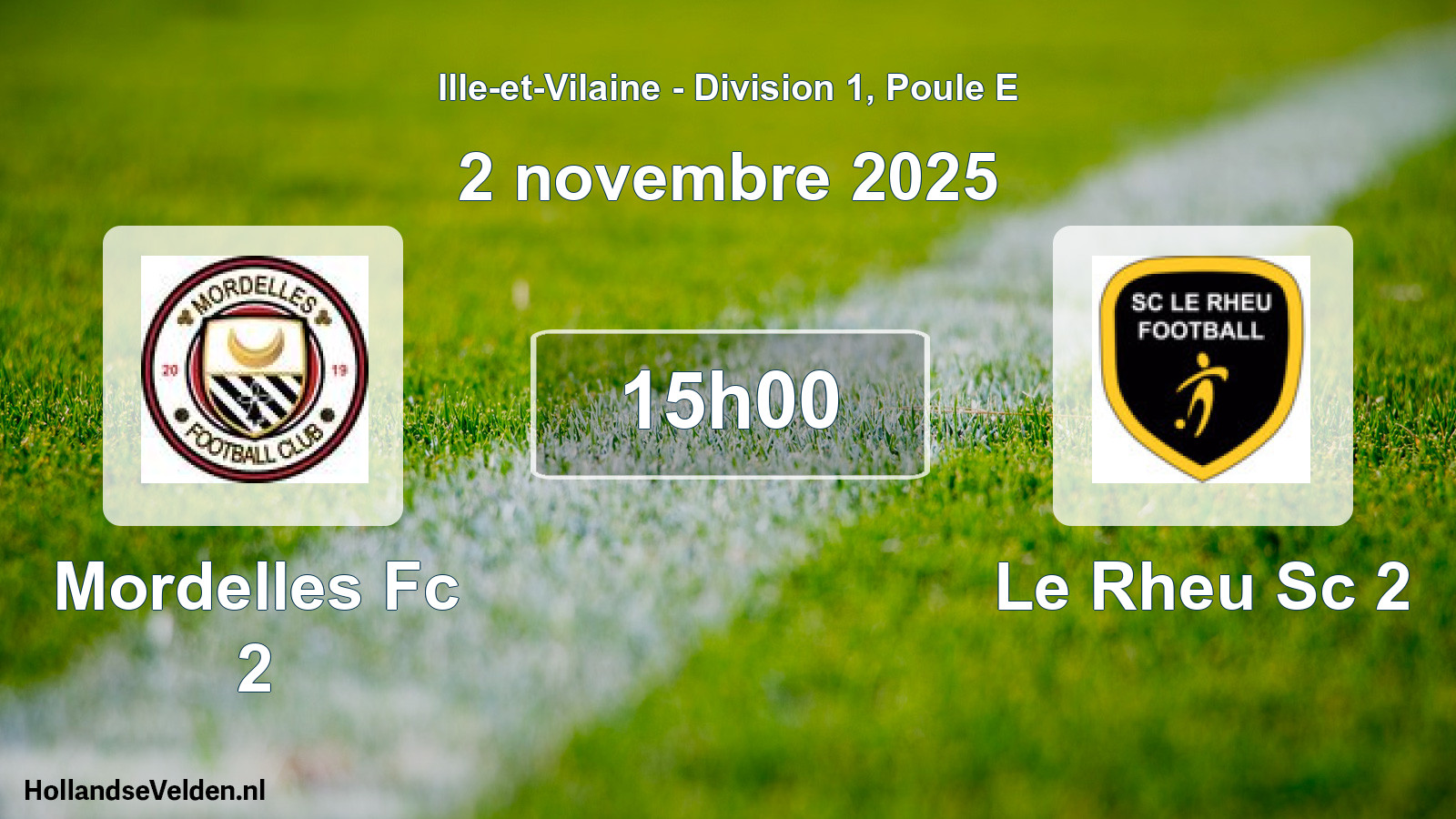 Geplande wedstrijd: Mordelles Fc 2 - Le Rheu Sc 2 (2 november 2025)
