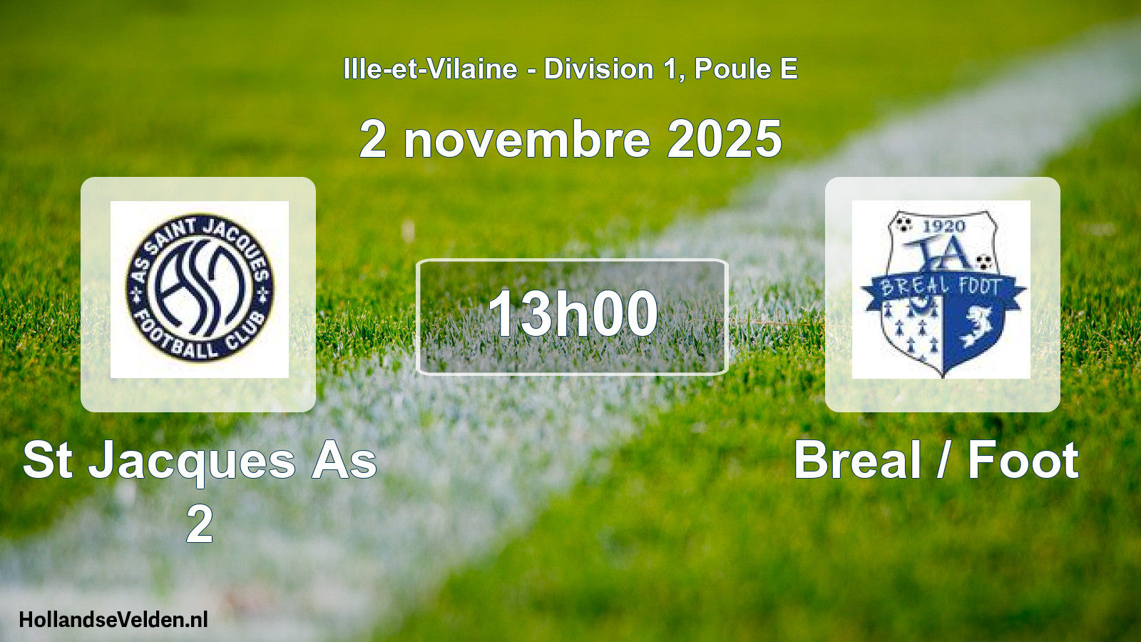 Geplande wedstrijd: St Jacques As 2 - Breal / Foot (2 november 2025)