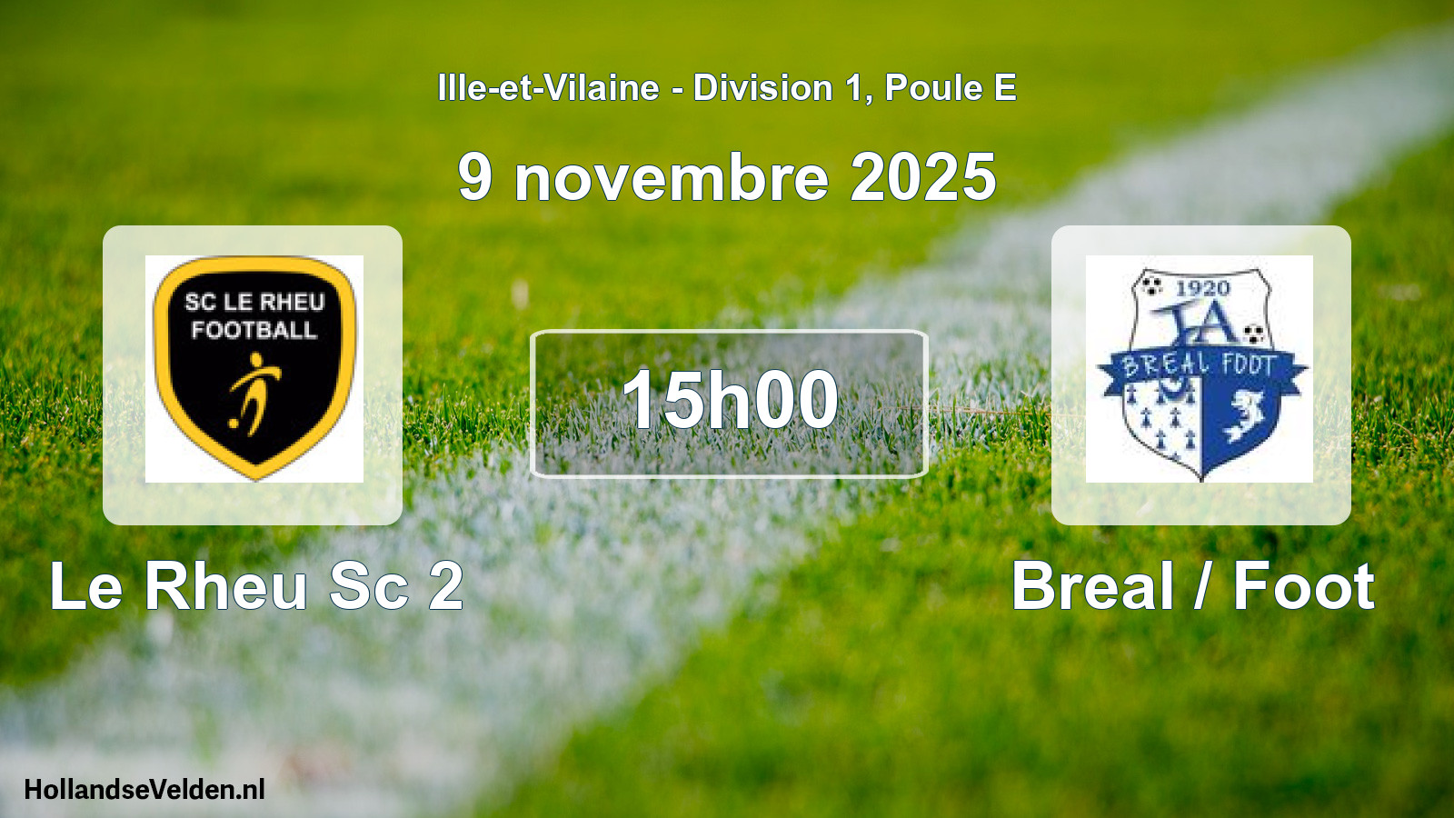 Scheduled Match: Le Rheu Sc 2 - Breal / Foot (9 November 2025)