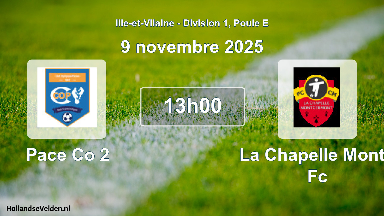 Geplande wedstrijd: Pace Co 2 - La Chapelle Montg Fc (9 november 2025)