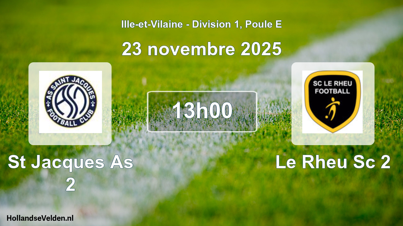 Geplande wedstrijd: St Jacques As 2 - Le Rheu Sc 2 (23 november 2025)