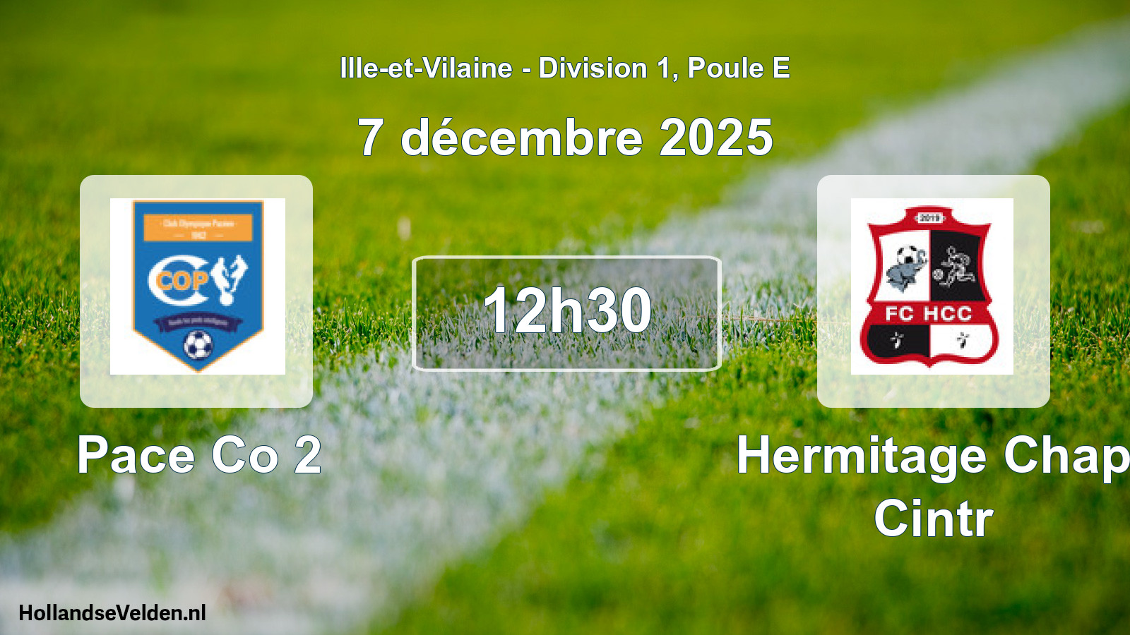Scheduled Match: Pace Co 2 - Hermitage Chap Cintr (7 December 2025)