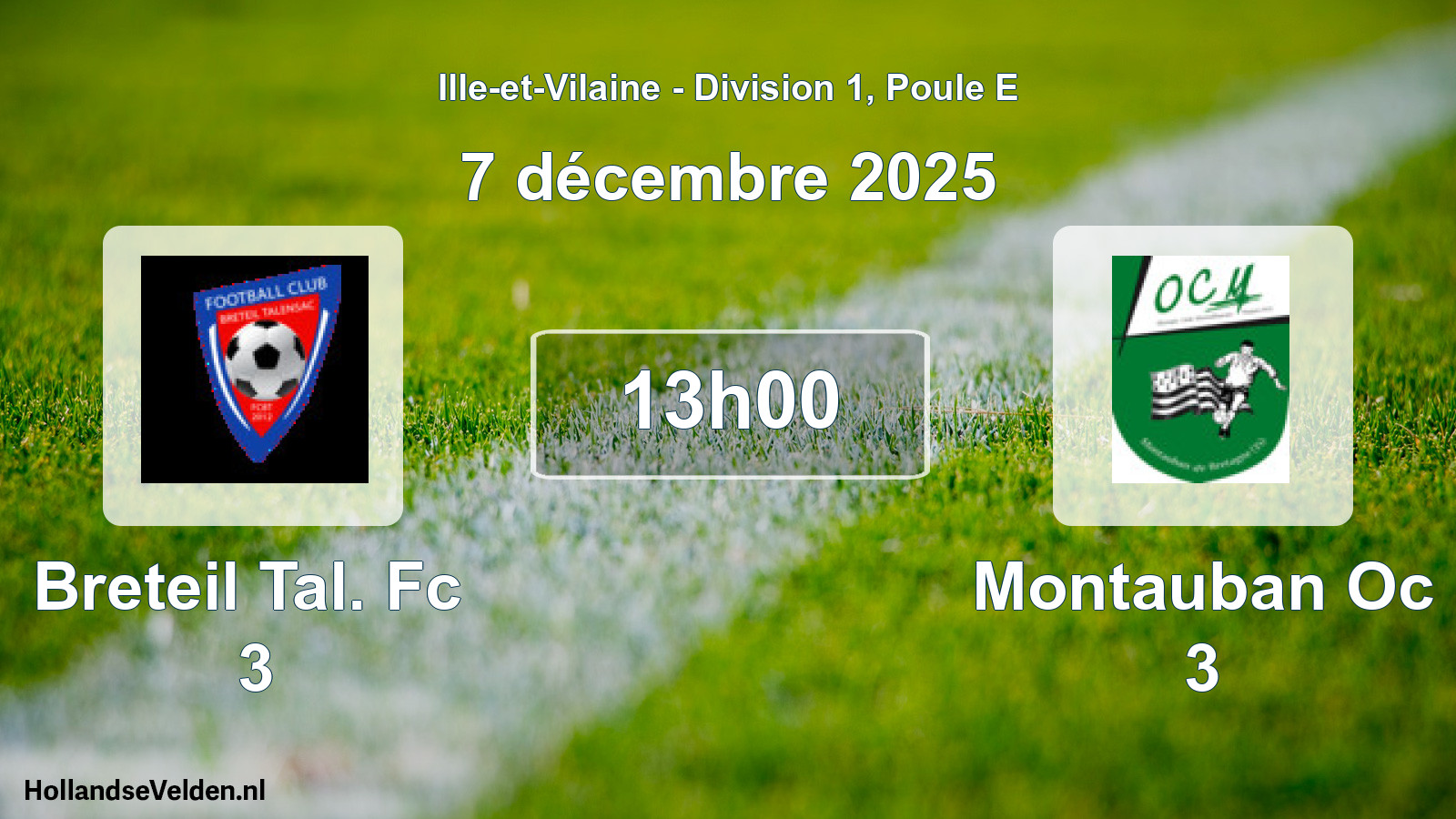Scheduled Match: Breteil Tal. Fc 3 - Montauban Oc 3 (7 December 2025)