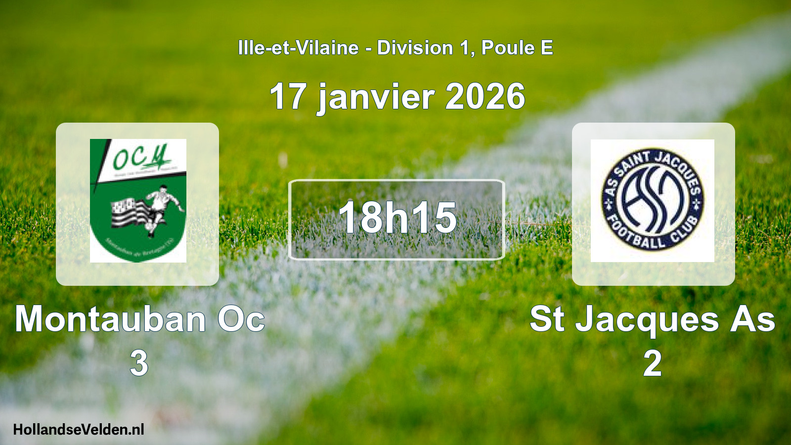 Geplande wedstrijd: Montauban Oc 3 - St Jacques As 2 (17 janvier 2026)