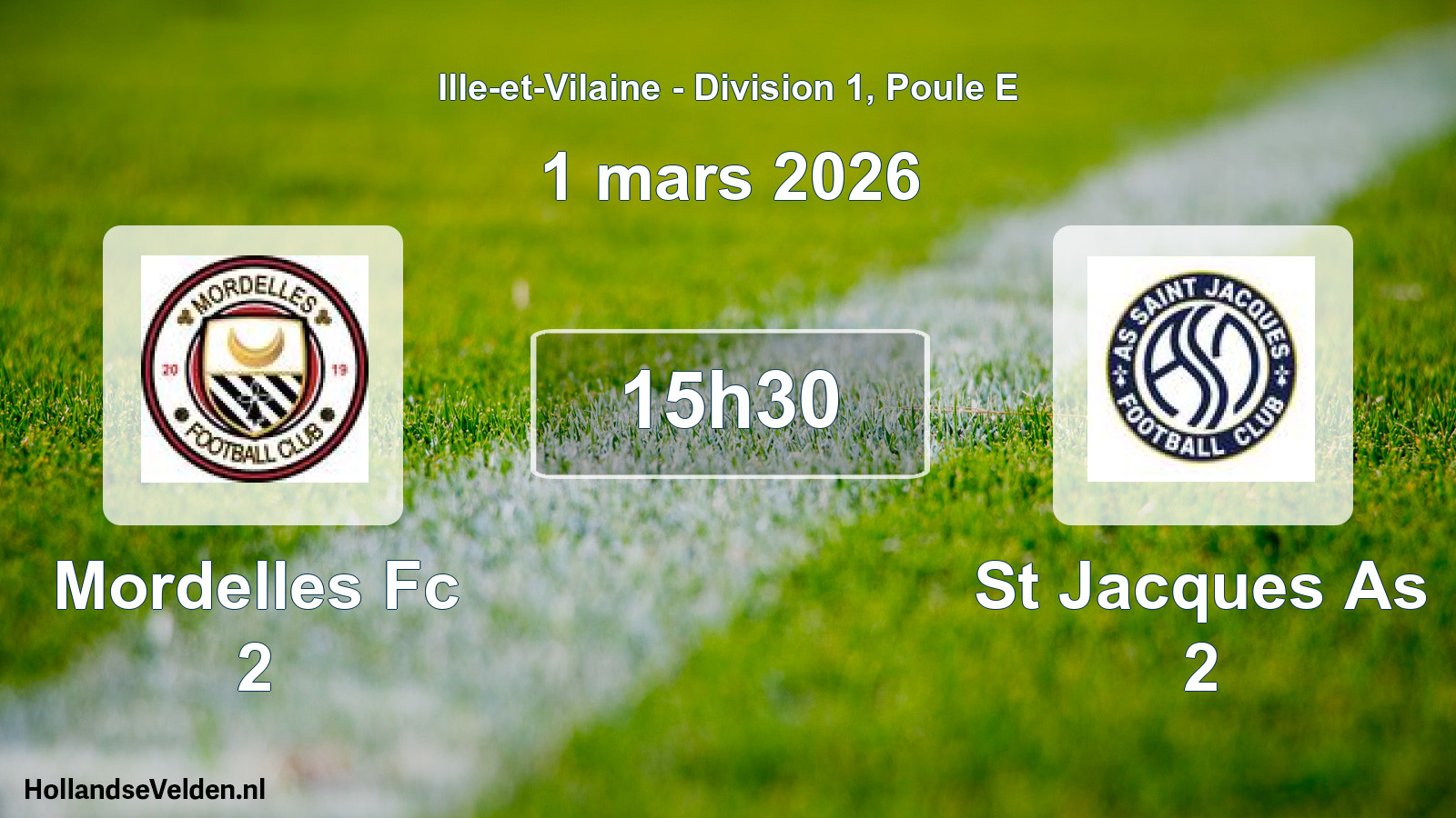 Geplande wedstrijd: Mordelles Fc 2 - St Jacques As 2 (1 mars 2026)
