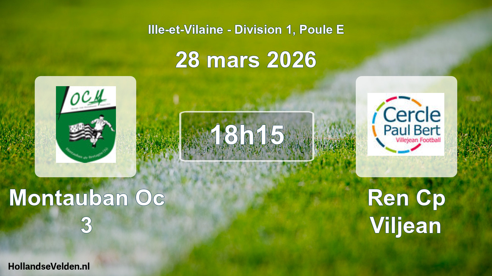 Geplande wedstrijd: Montauban Oc 3 - Ren Cp Viljean (28 mars 2026)