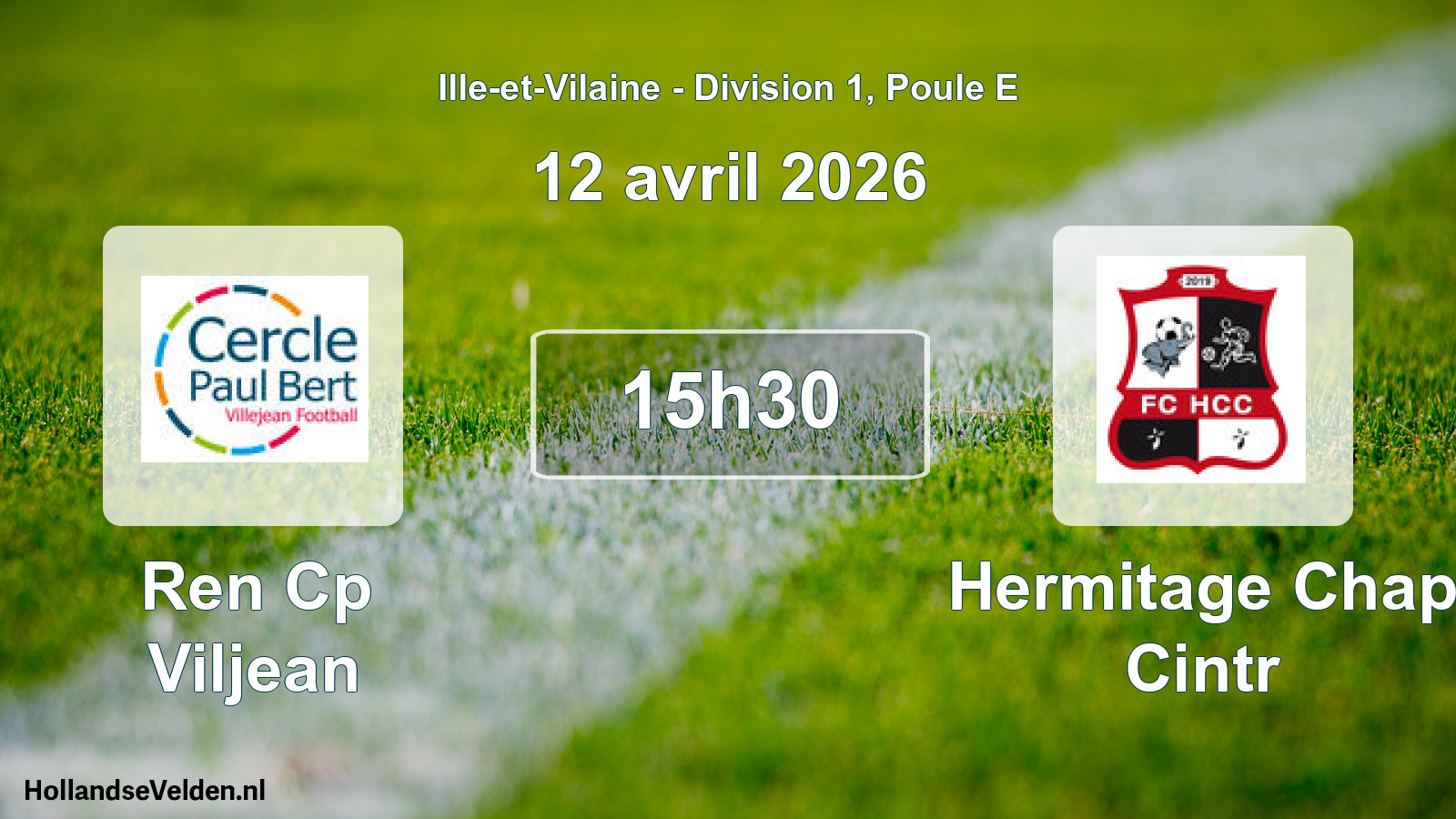 Geplande wedstrijd: Ren Cp Viljean - Hermitage Chap Cintr (12 avril 2026)