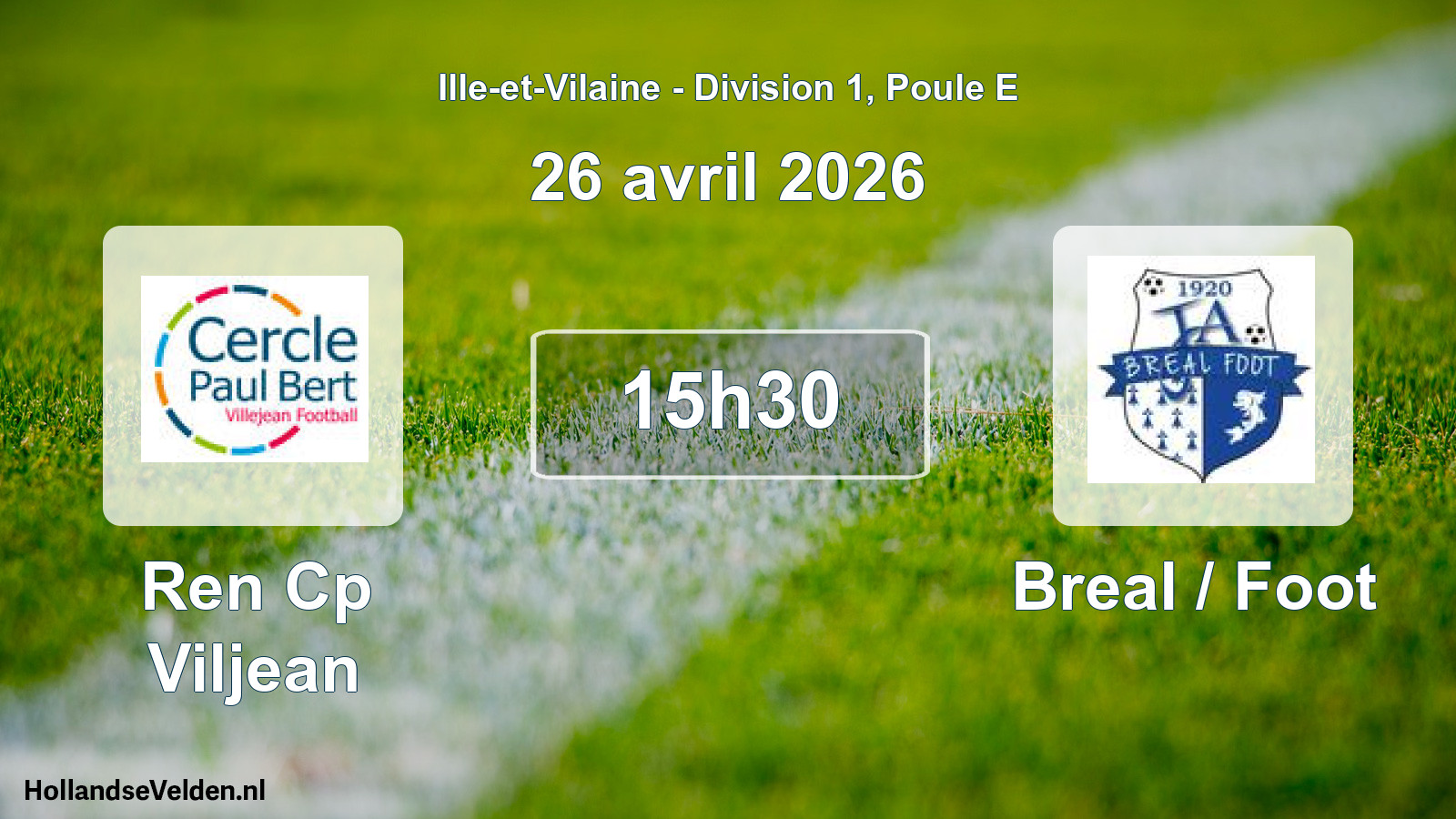 Geplande wedstrijd: Ren Cp Viljean - Breal / Foot (26 april 2026)