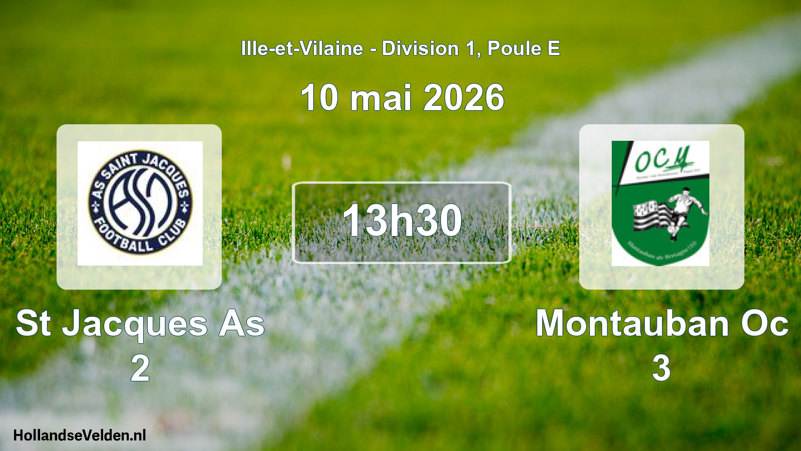 Geplande wedstrijd: St Jacques As 2 - Montauban Oc 3 (10 mai 2026)