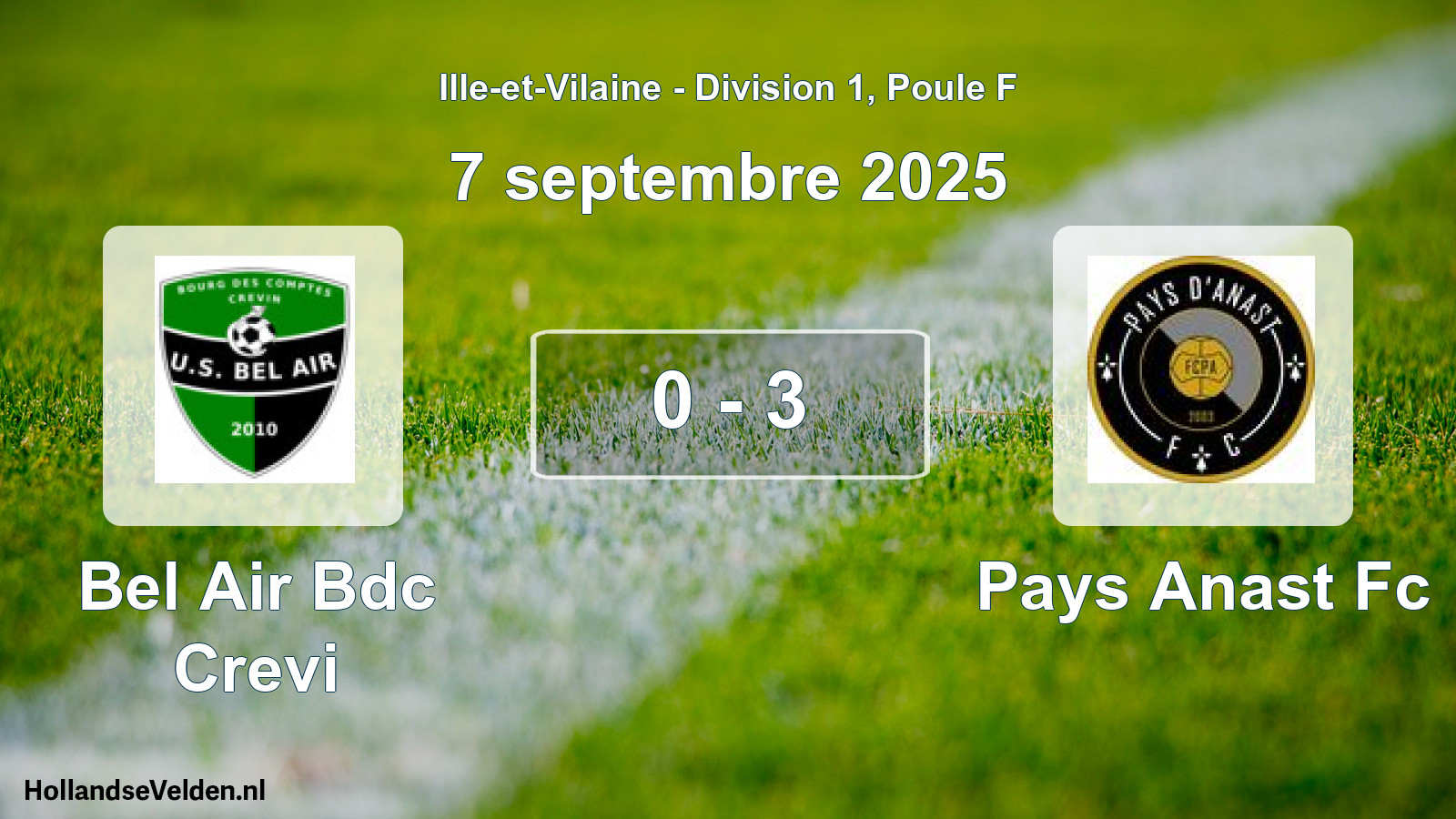 Total number of matches played: Bel Air Bdc Crevi - Pays Anast Fc 0 - 3 (7 September 2025)