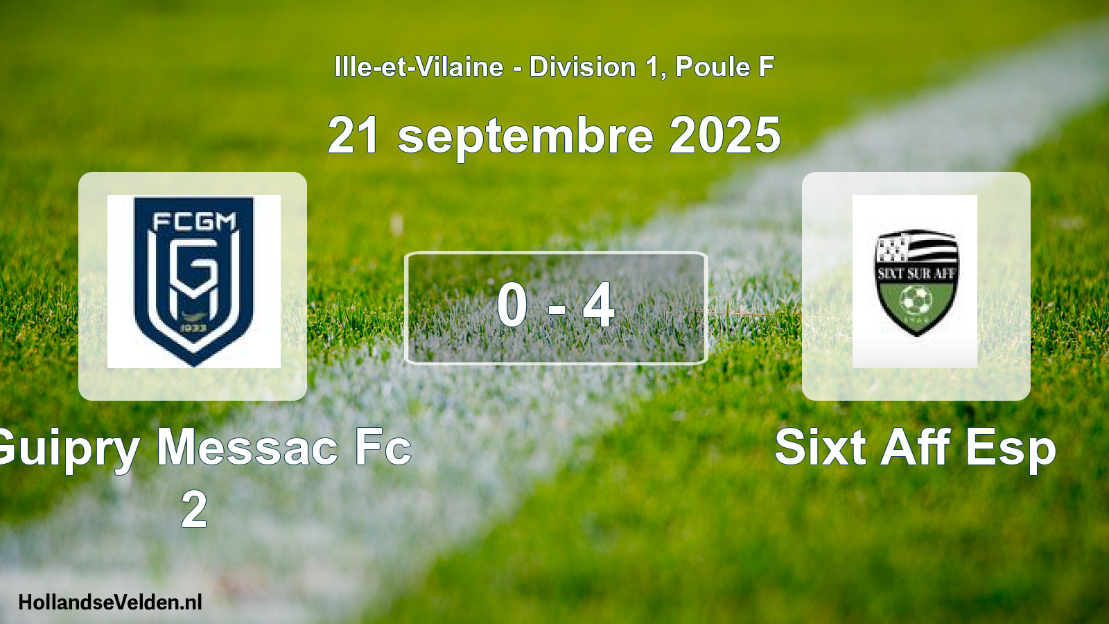 Total number of matches played: Guipry Messac Fc 2 - Sixt Aff Esp 0 - 4 (21 September 2025)