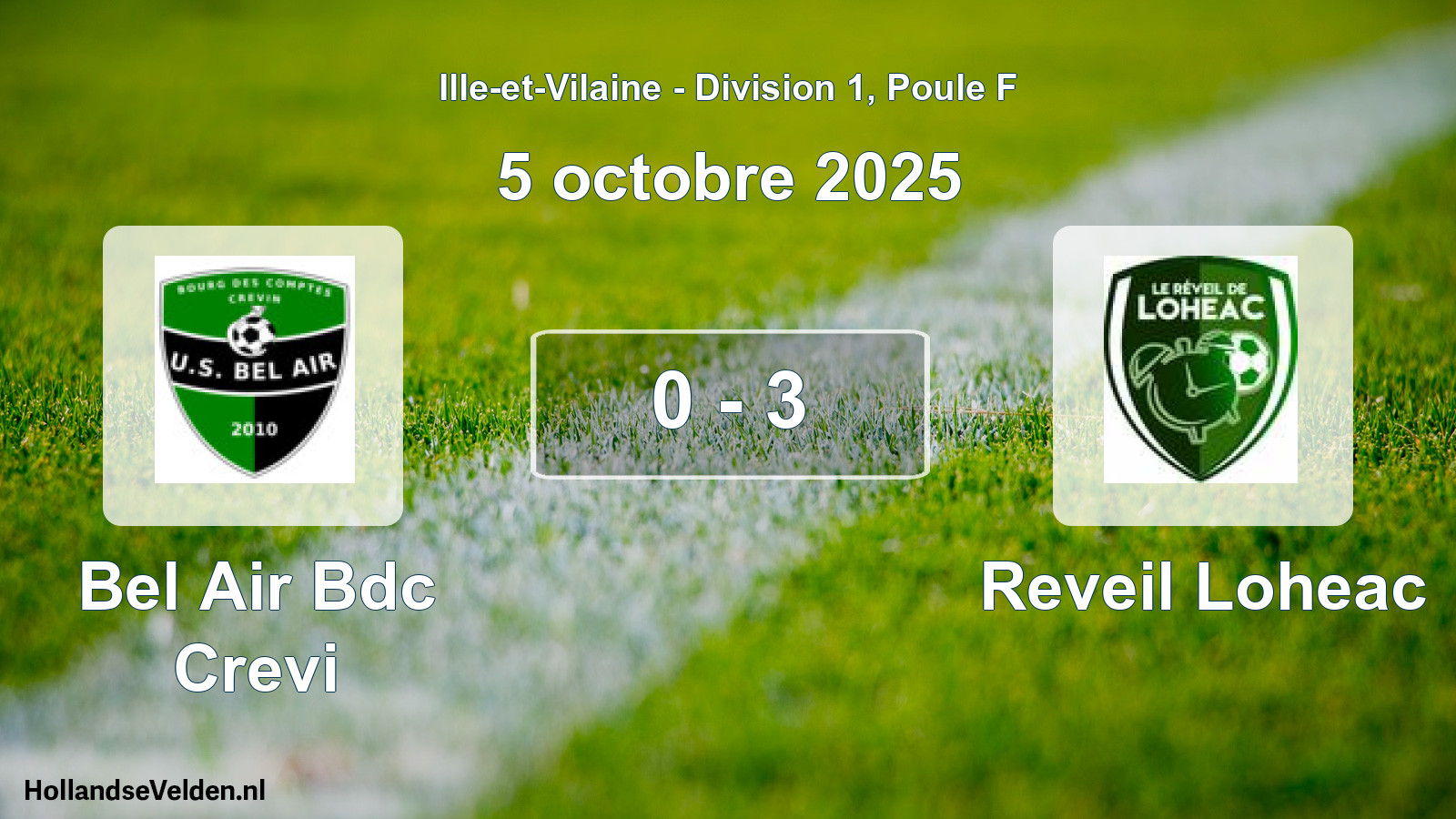Total number of matches played: Bel Air Bdc Crevi - Reveil Loheac 0 - 3 (5 October 2025)