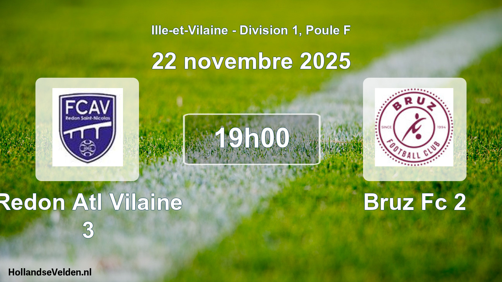 Geplande wedstrijd: Redon Atl Vilaine 3 - Bruz Fc 2 (22 novembre 2025)