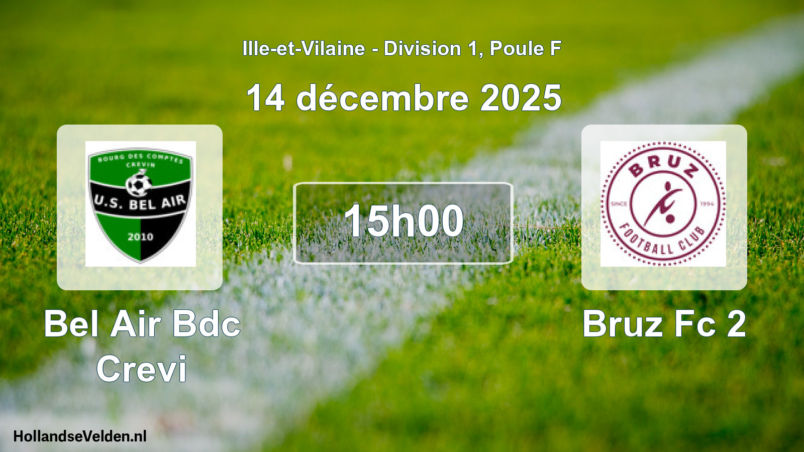 Geplande wedstrijd: Bel Air Bdc Crevi - Bruz Fc 2 (14 december 2025)