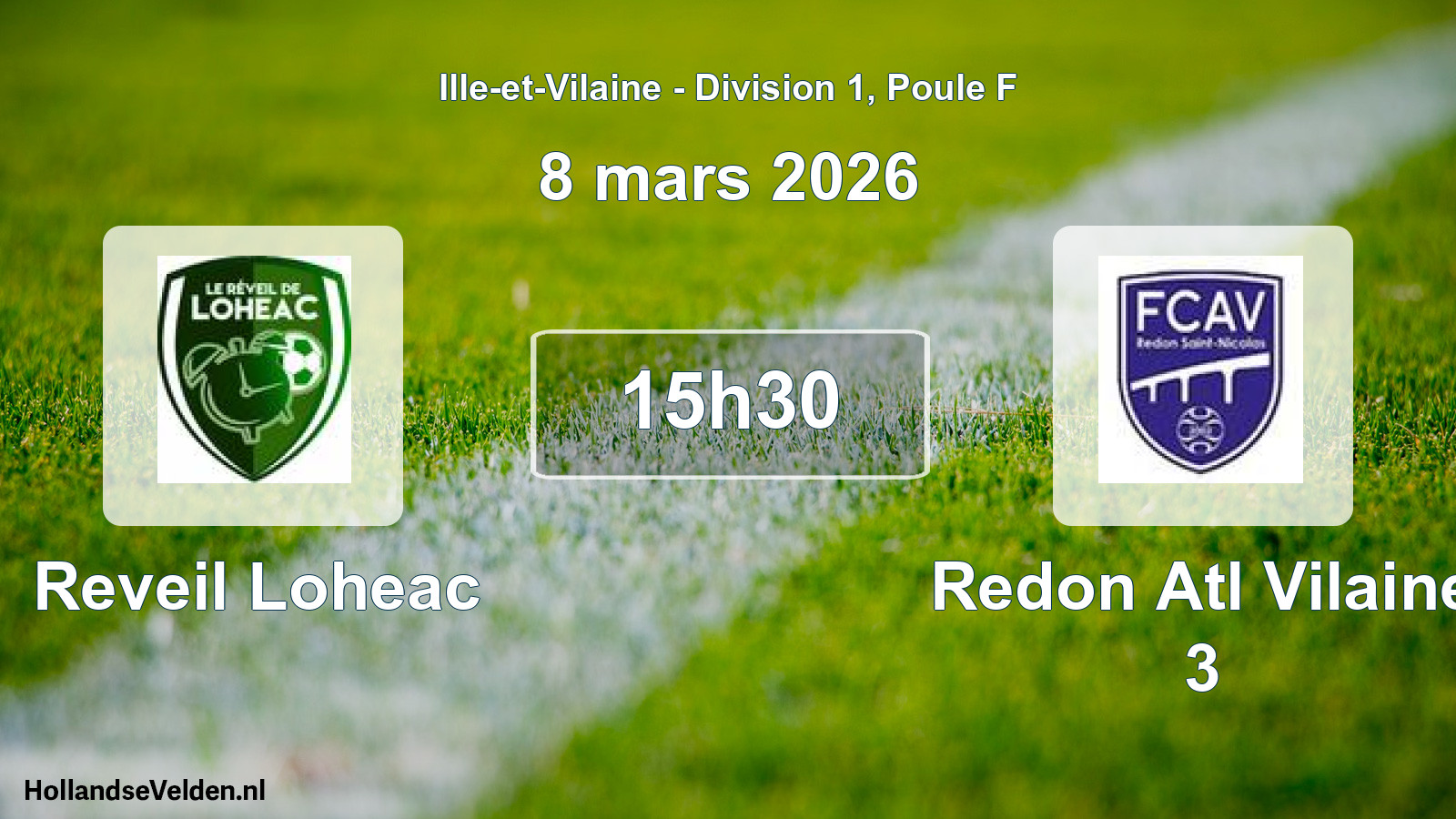 Scheduled Match: Reveil Loheac - Redon Atl Vilaine 3 (8 March 2026)