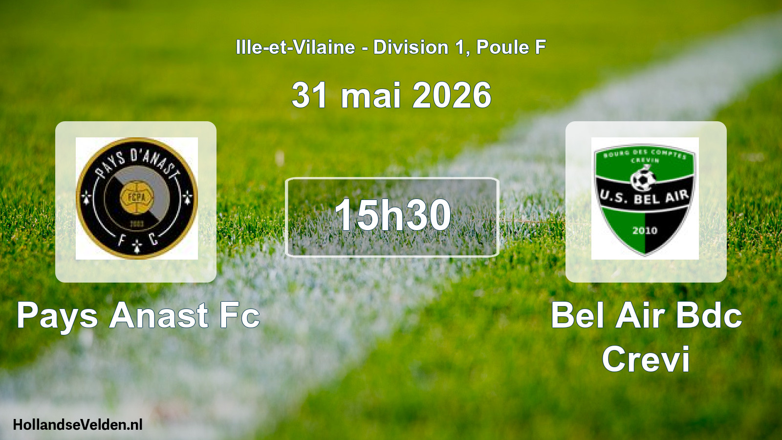 Scheduled Match: Pays Anast Fc - Bel Air Bdc Crevi (31 May 2026)