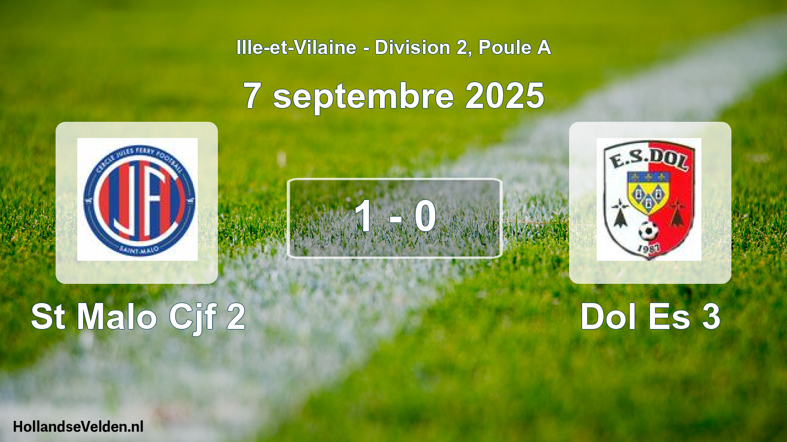 Total number of matches played: St Malo Cjf 2 - Dol Es 3 1 - 0 (7 September 2025)