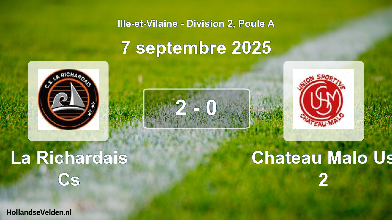 Gespeelde wedstrijd: La Richardais Cs - Chateau Malo Us 2 2 - 0 (7 septembre 2025)