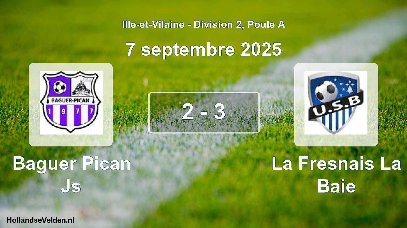 Gespeelde wedstrijd: Baguer Pican Js - La Fresnais La Baie 2 - 3 (7 septembre 2025)