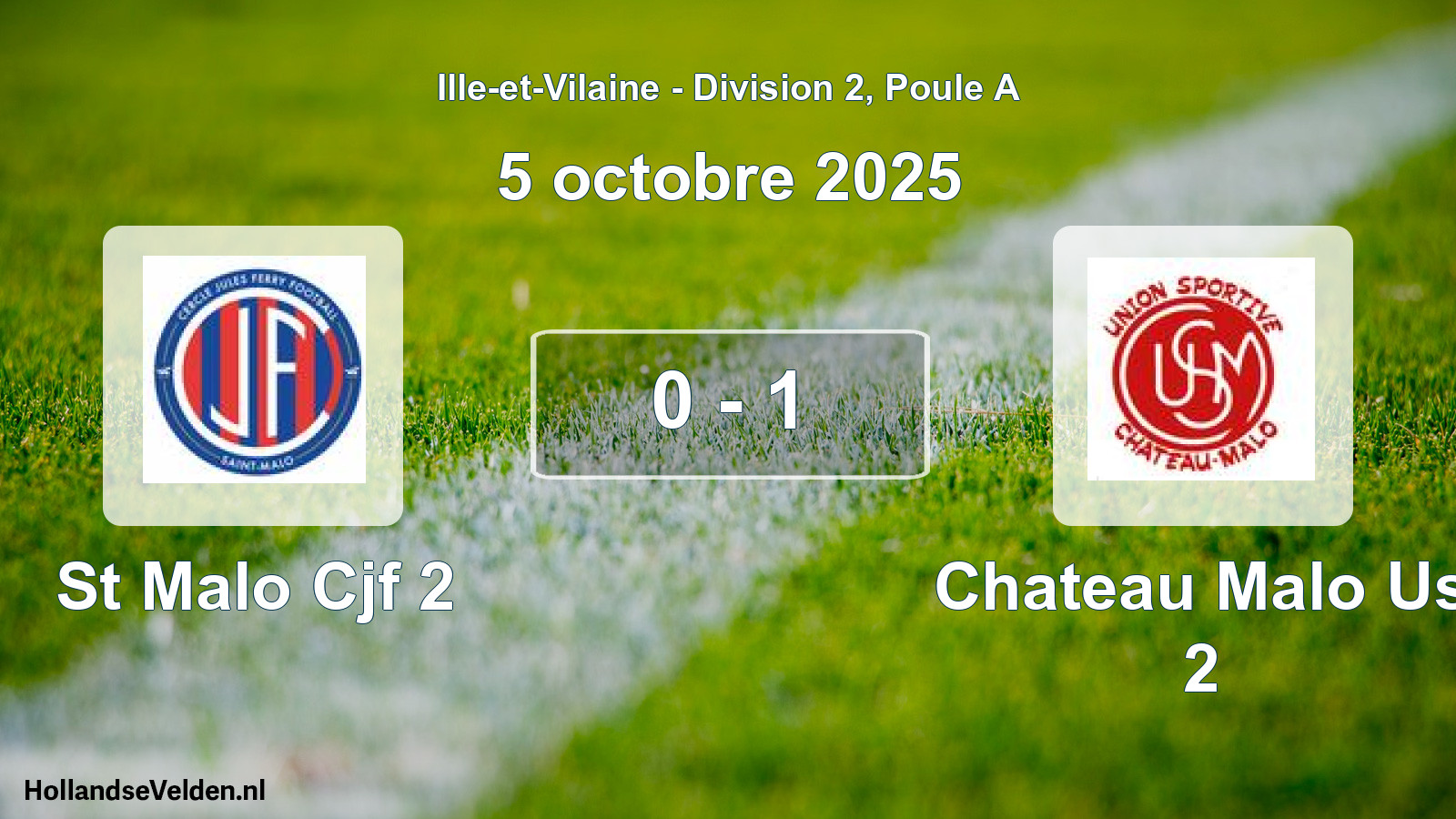 Total number of matches played: St Malo Cjf 2 - Chateau Malo Us 2 0 - 1 (5 October 2025)