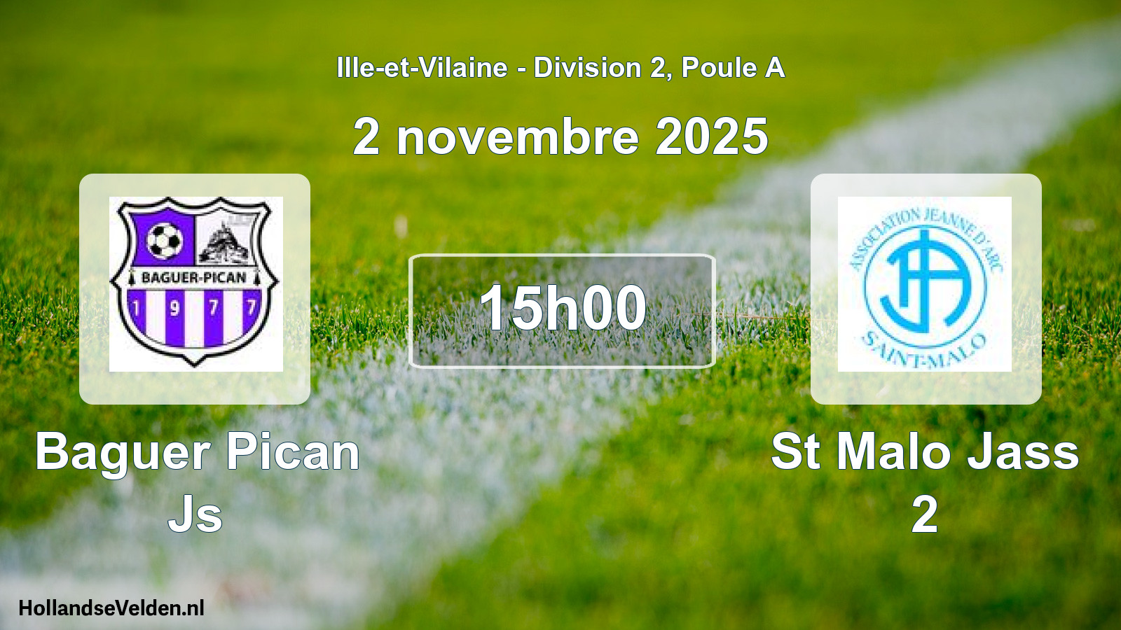 Geplande wedstrijd: Baguer Pican Js - St Malo Jass 2 (2 novembre 2025)