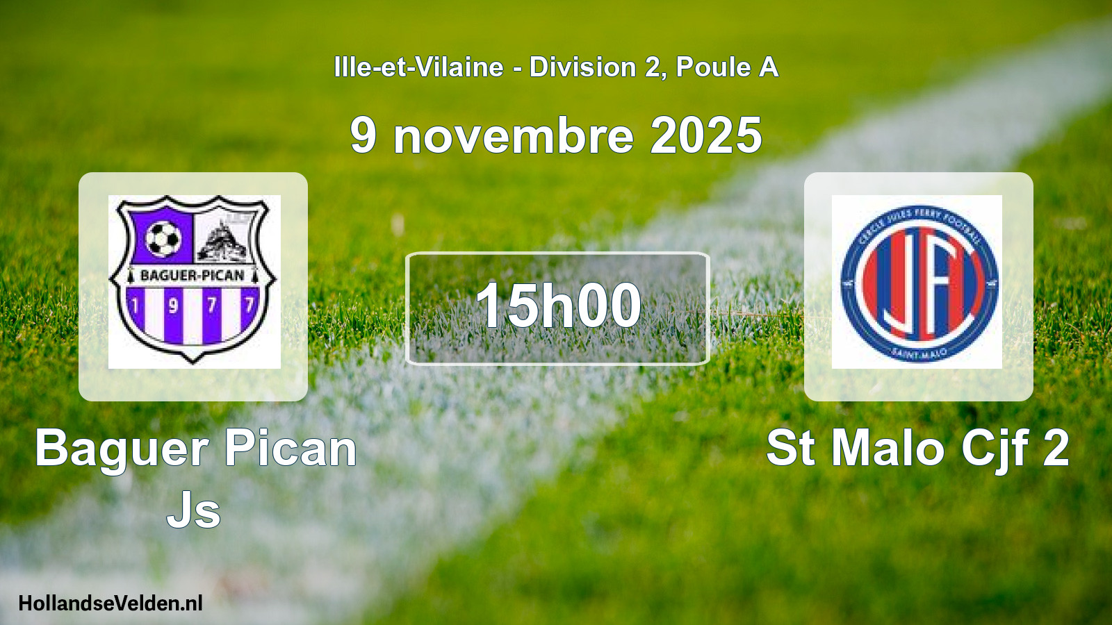 Geplande wedstrijd: Baguer Pican Js - St Malo Cjf 2 (9 novembre 2025)