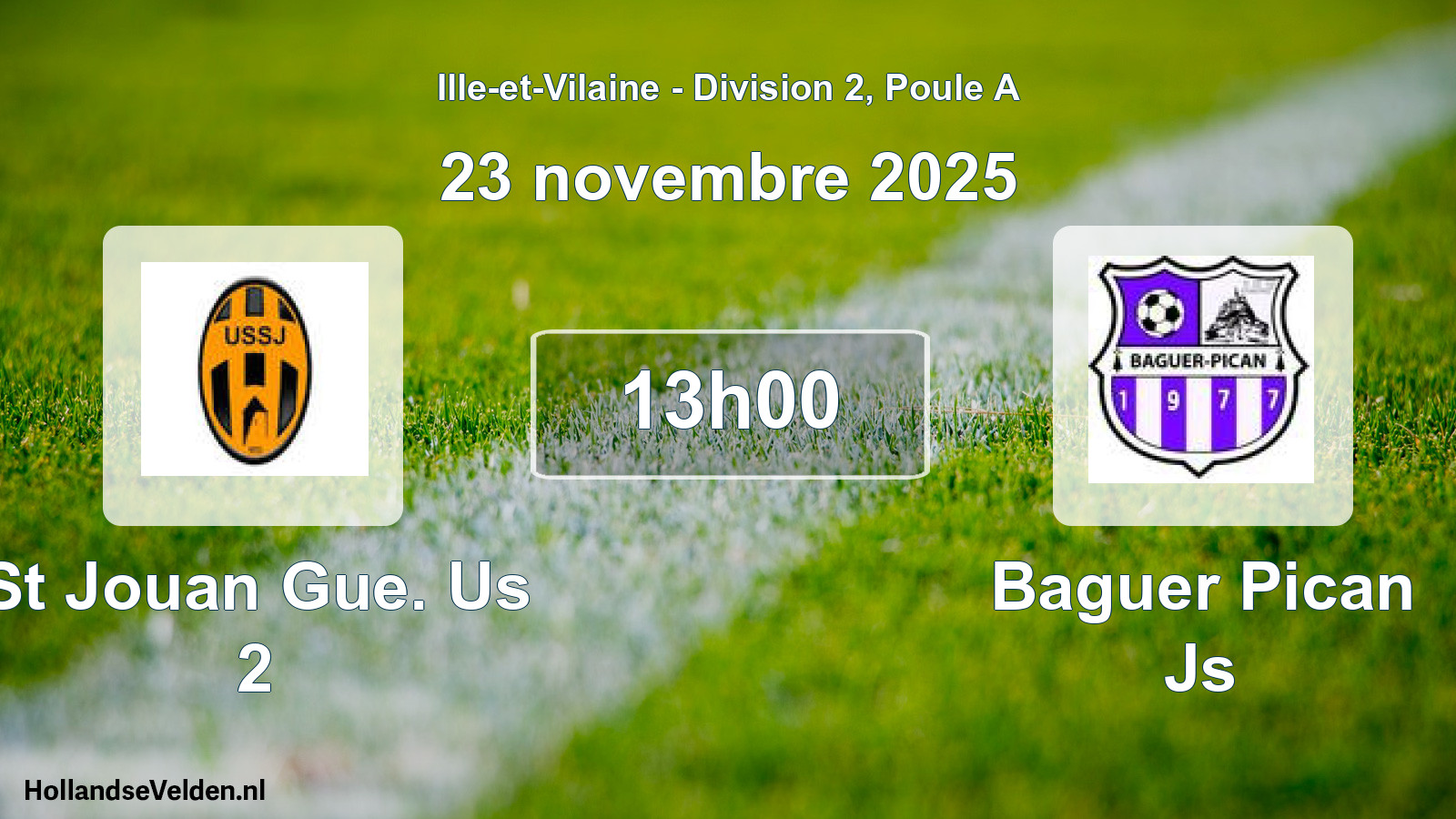 Scheduled Match: St Jouan Gue. Us 2 - Baguer Pican Js (23 November 2025)