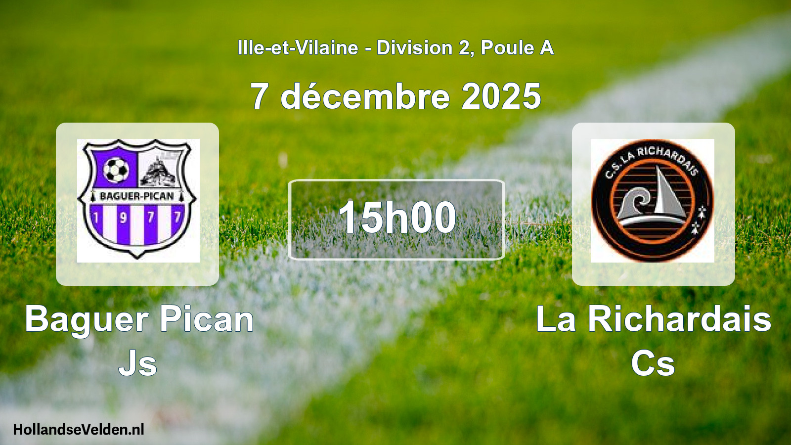 Geplande wedstrijd: Baguer Pican Js - La Richardais Cs (7 décembre 2025)