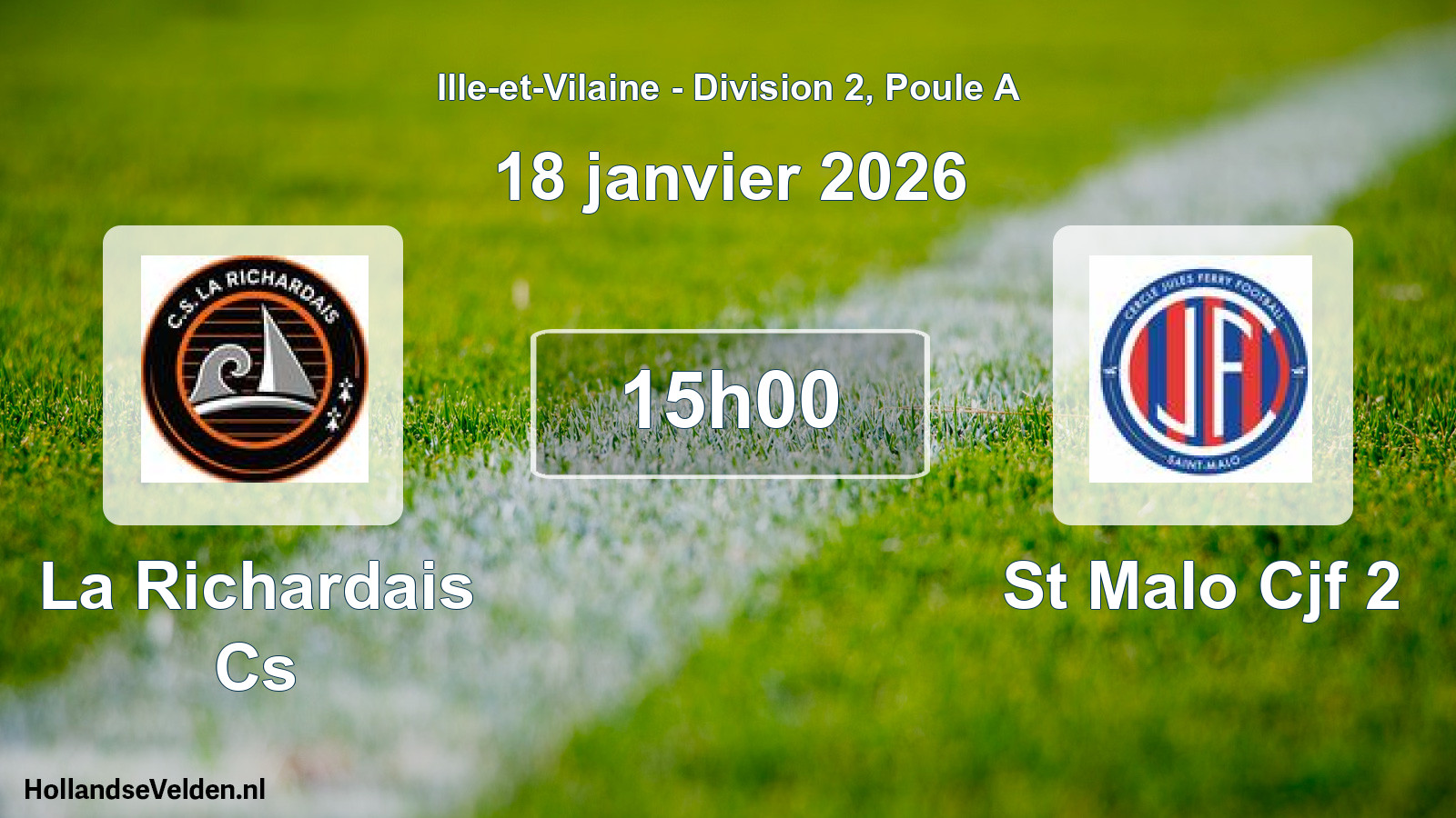 Scheduled Match: La Richardais Cs - St Malo Cjf 2 (18 January 2026)