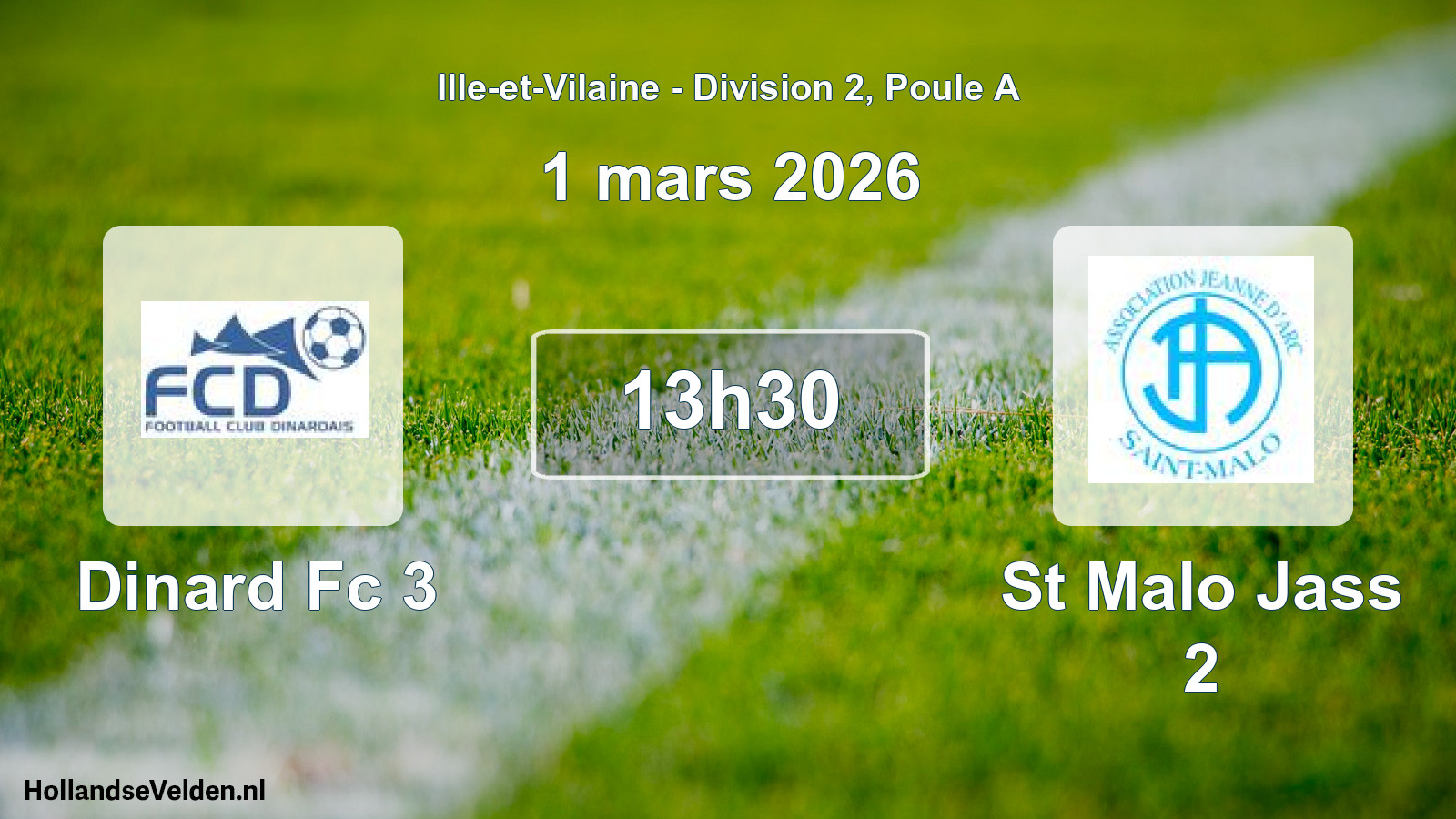 Geplande wedstrijd: Dinard Fc 3 - St Malo Jass 2 (1 maart 2026)
