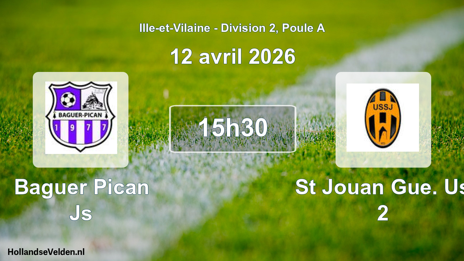 Geplande wedstrijd: Baguer Pican Js - St Jouan Gue. Us 2 (12 avril 2026)
