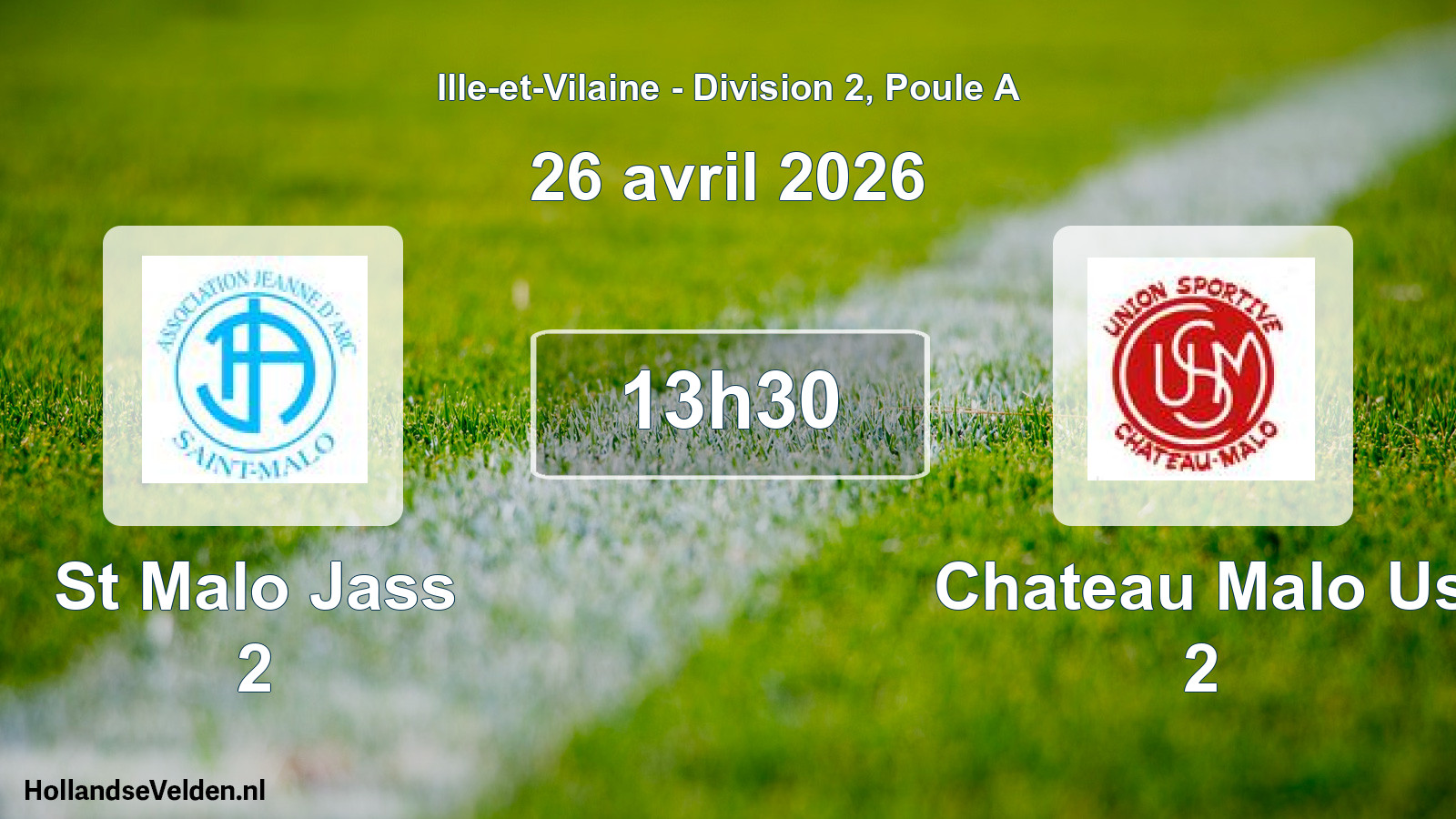 Geplande wedstrijd: St Malo Jass 2 - Chateau Malo Us 2 (26 avril 2026)