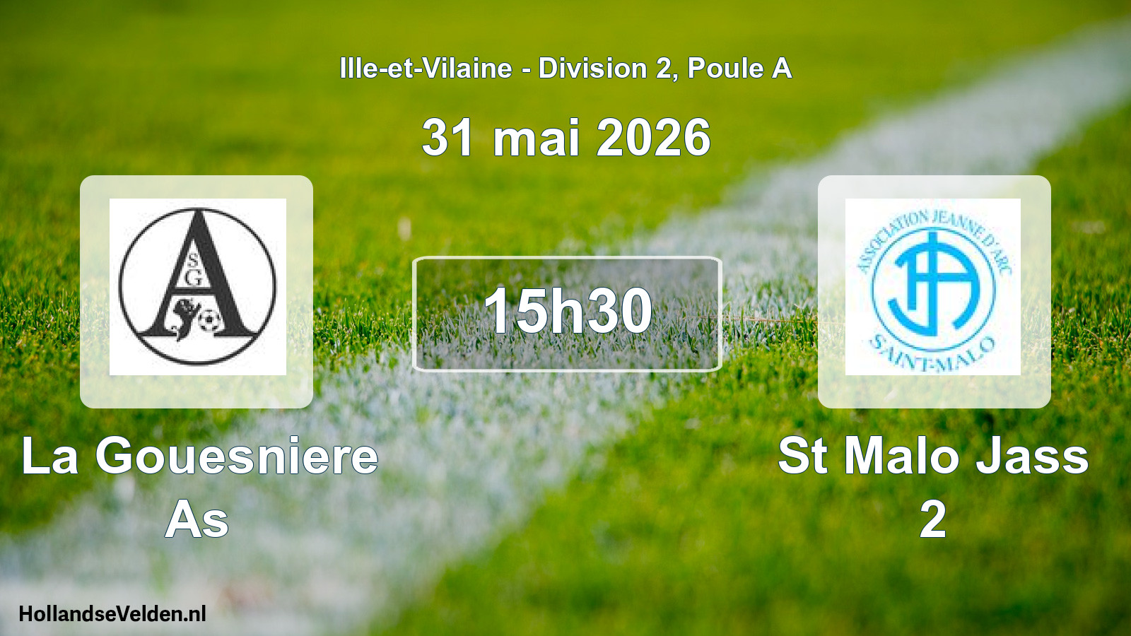 Geplande wedstrijd: La Gouesniere As - St Malo Jass 2 (31 mei 2026)