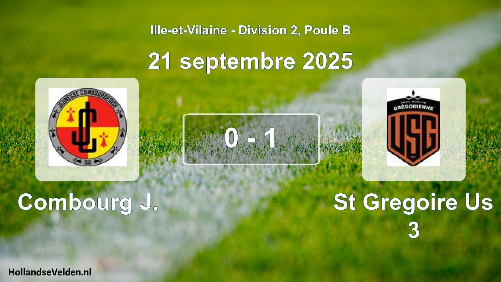 Gespeelde wedstrijd: Combourg J. - St Gregoire Us 3 0 - 1 (21 september 2025)