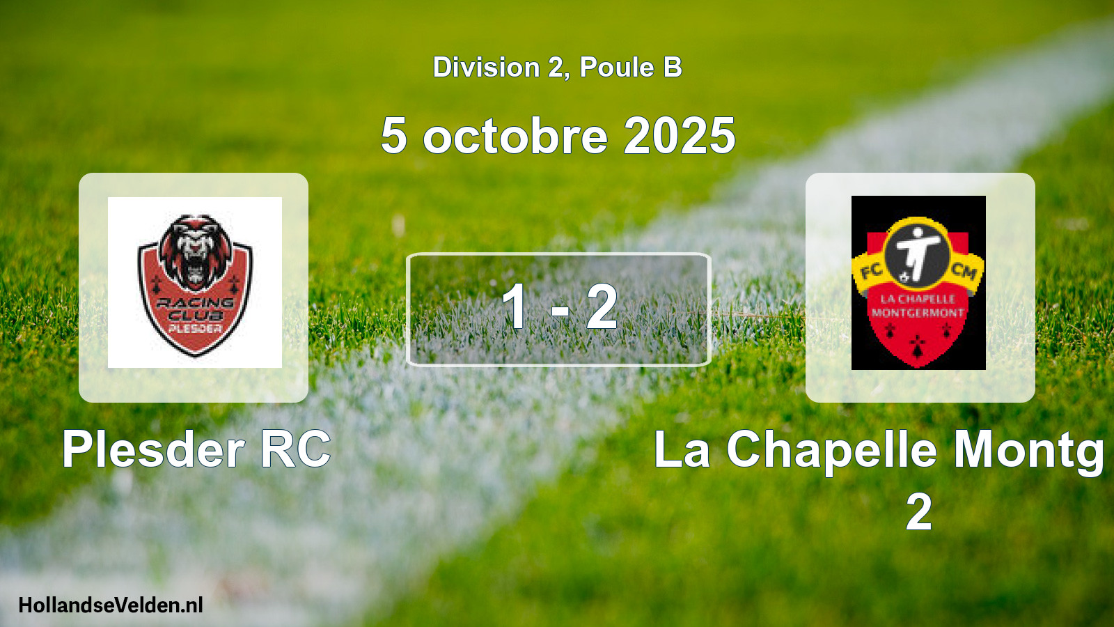 Gespeelde wedstrijd: Plesder RC - La Chapelle Montg FC 2 1 - 2 (5 oktober 2025)